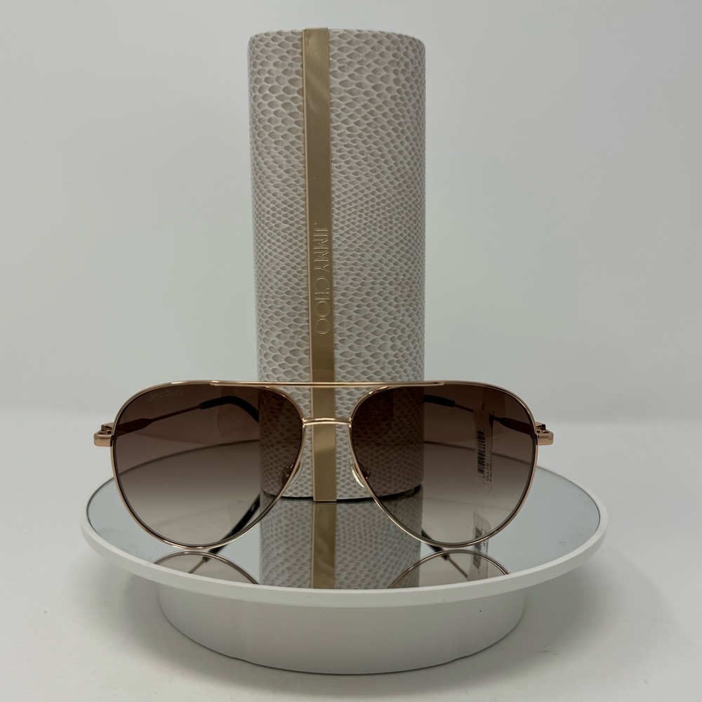 Jimmy Choo OLLY/S DDBHA Sunglasses Gold Copper Frame Brown Gradient Lens 145mm